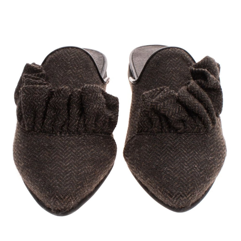VIA VELA 14 Mule loafers herringbone pattern